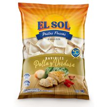 RAVIOLES EL SOL POLLO Y VERDURA X1KG