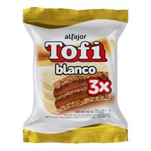 ALFAJOR TOFI TRIPLE BLANCO X73GR