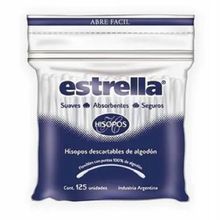 HISOPOS ESTRELLA BOLSA ZIPPER X125UN