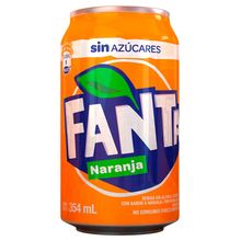 GASEOSA FANTA NARANJA SIN AZUCAR LATA X354CC.