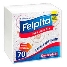 SERVILLETAS FELPITA DECORADAS X70UN