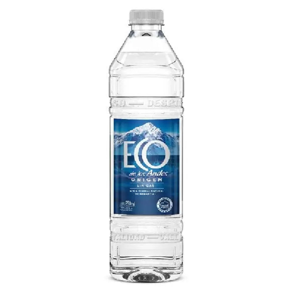 AGUA MINERAL ECO DE LOS ANDES SIN GAS BOTELLA X 500 CC.