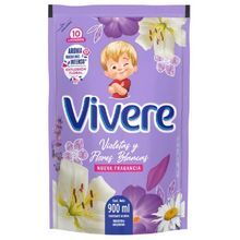 SUAVIZANTE VIVERE X900ML VIOLETAS FLORES BLANCAS