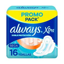 TOALLITAS ALWAYS XTRA DOBLE PROTECCION SECA X16UN