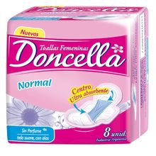 TOALLITAS DONCELLA NORMAL C/AL. S/DEO X8UN