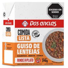 GUISO DE LENTEJAS DOS ANCLAS COMIDA LISTA X 390 GR