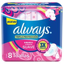 TOALLITAS ALWAYS TRIPLE PROTECCION SUAVE X 8 UNID