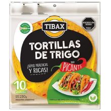 TORTILLA DE TRIGO TIBAX CON AJI CAYENA X230GR