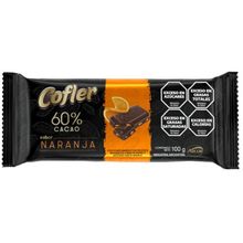 CHOCOLATE COFLER 60% SABOR NARANJA X100GR